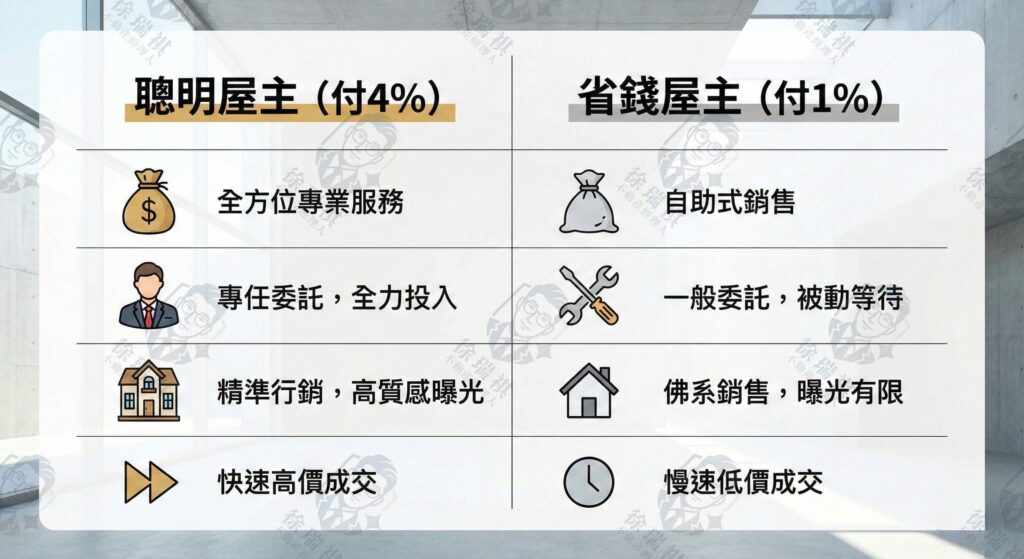 賣屋仲介費計算範例 實拿金額比較表 [徐瑞祺]