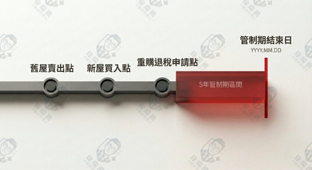 重購退稅五年管制期計算方式與起訖時間軸圖解 [您的名字] 稅務顧問分析